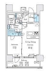 RESIDIA大手町北 1LDKの間取図画像