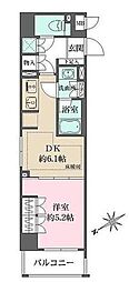 グランスイート東京 1Kの間取図画像