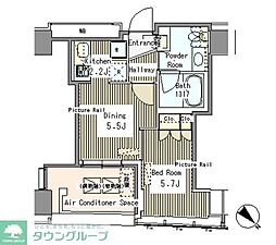 マイタワーレジデンス 1DKの間取図画像