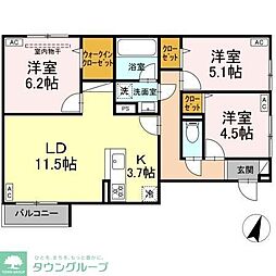 セレスティア中央 II 3LDKの間取図画像