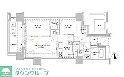 パークスフイア牛込神楽坂 2LDKの間取図画像