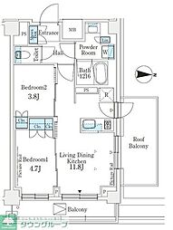 J.GRANCourt品川西大井EAST 2LDKの間取図画像