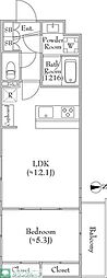 新宿区下落合3丁目マンション 1LDKの間取図画像