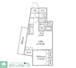 新宿区下落合3丁目マンション 1LDKの間取図画像