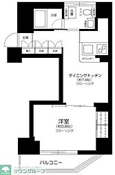 ミテッツア千代田三崎町 1DKの間取図画像