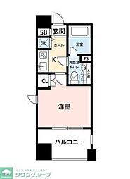 レジディアイチガヤ 1Kの間取図画像