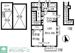 オランジュリー上池台 1LDKの間取図画像