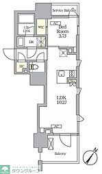 テラス神田猿楽町 1LDKの間取図画像