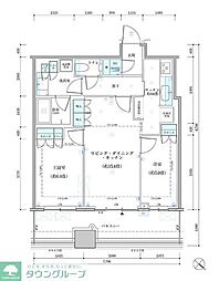 パークタワー勝どきサウス 2LDKの間取図画像