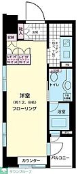 クオス銀座エスト・プルミエ ワンルームの間取図画像