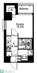 エスティメゾン戸越 1Kの間取図画像