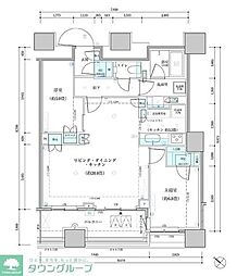 パークタワー勝どきサウス 2LDKの間取図画像