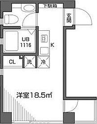 パークレジデンス芝公園 ワンルームの間取図画像
