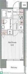 ドゥーエ大森 1Kの間取図画像