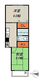 麻布ローヤルコーポ 2Kの間取図画像