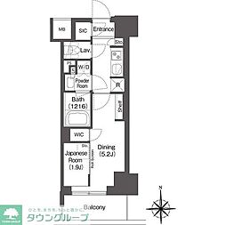 コンフォリア東新宿 1Kの間取図画像
