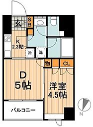 セレニティー神田 1DKの間取図画像