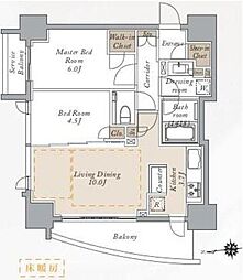 PRIMALCITY神楽坂 2LDKの間取図画像