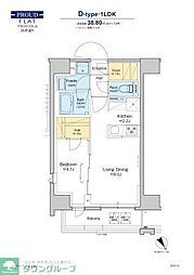 プラウドフラット清澄通り 1LDKの間取図画像