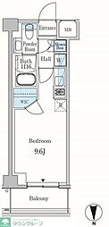 PARKAXIS蒲田 ワンルームの間取図画像