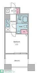 レジディア島津山 1Kの間取図画像