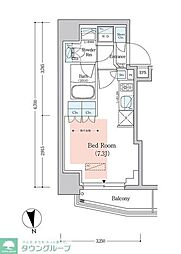 プライムアーバン品川中延 ワンルームの間取図画像