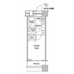 ファーストリアルタワー新宿 1Kの間取図画像