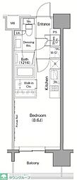 ザ・パークハビオ目黒 ワンルームの間取図画像