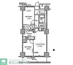 パークアクシス豊洲 2LDKの間取図画像