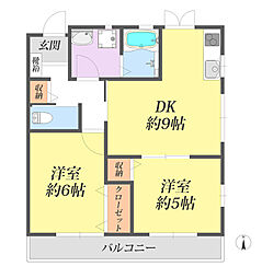 クレールメゾン（石神井台） 1階2DKの間取り