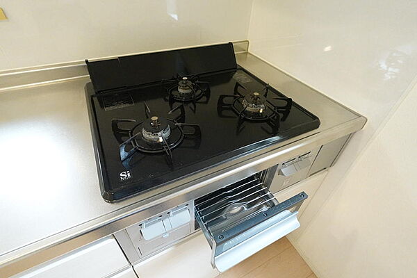 3口ガスコンロ＆グリルつき