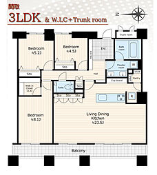 石神井公園ピアレスA棟ザ・タワー 3LDKの間取図画像
