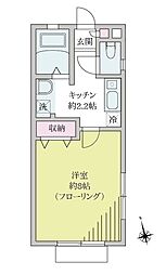 ベルウッド 1Kの間取図画像