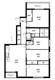 COEUR BLANC西荻窪 5階4LDKの間取り