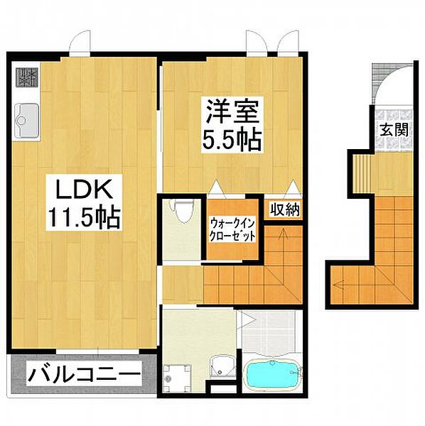 メゾンドリュンヌ ｜大阪府大阪狭山市池尻北2丁目(賃貸アパート1LDK・2階・41.96㎡)の写真 その5