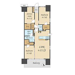 シティテラス八千代緑が丘ステーションコート 2SLDKの間取図画像