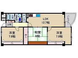 ウィングビュー鮎川 3LDKの間取図画像