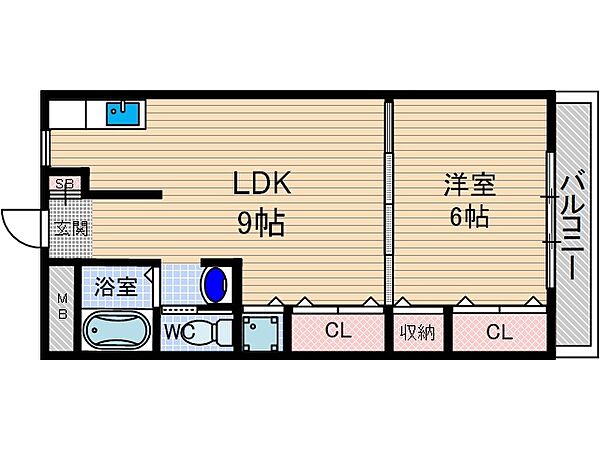 ヴィラ春日 ｜大阪府茨木市新中条町(賃貸マンション1LDK・3階・36.45㎡)の写真 その2