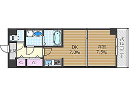 センターポイント吉志部 5階1DKの間取り