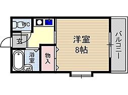 コンフォートツシマ 1Kの間取図画像