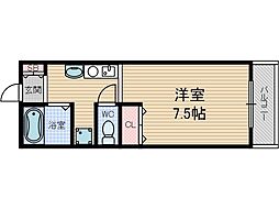 ウエストコーポ 3階1Kの間取り