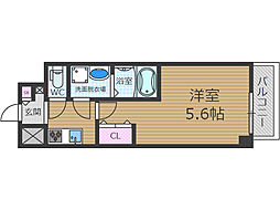 SOLASIAresidence千里丘 6階1Kの間取り