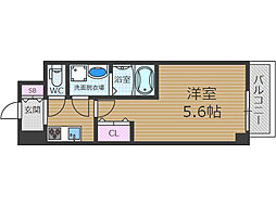 SOLASIAresidence千里丘 6階1Kの間取り
