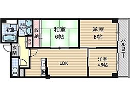 パークサイドマンション 4階3LDKの間取り