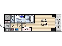 S-RESIDENCE千里丘 9階1Kの間取り