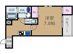 フジパレス千里丘東 3階1Kの間取り