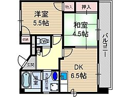 光栄ハイツ千里丘 2DKの間取図画像