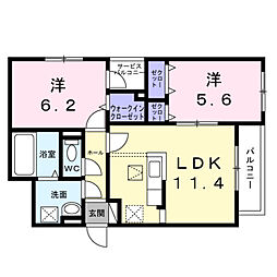 パル茨木 2LDKの間取図画像