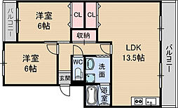 ソーシャルハイツ 2LDKの間取図画像