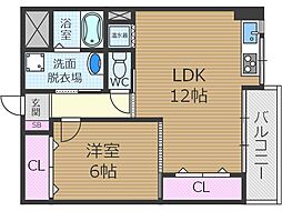 ハイツ舟木 1LDKの間取図画像